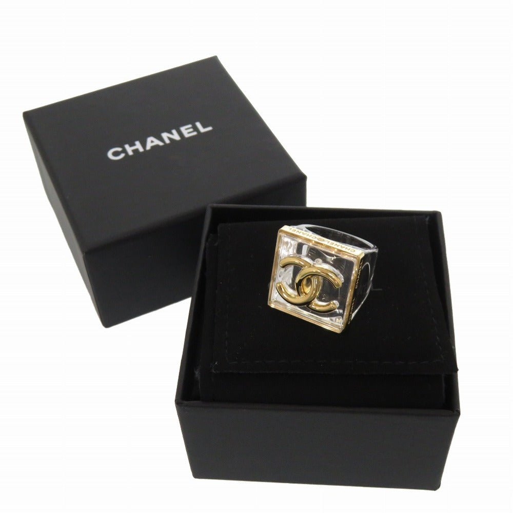新品同様 シャネル ココマーク プラスチック ゴールド 13号(日本サイズ) リング 指輪 アクセサリー 0174【中古】CHANEL