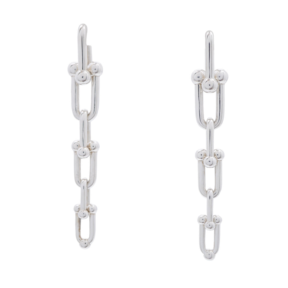 ティファニー ハードウェア グラジュエイテッド リンク ピアス シルバー925 アクセサリー 0188【中古】TIFFANY&Co.
