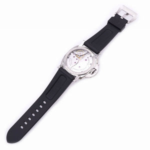 美品 パネライ ルミノール 3デイズ アッチャイオ レフトハンド PAM00557 手巻き 腕時計 SS/ラバー ブラック 黒 0205【中古】OFFICINE PANERAI メンズ