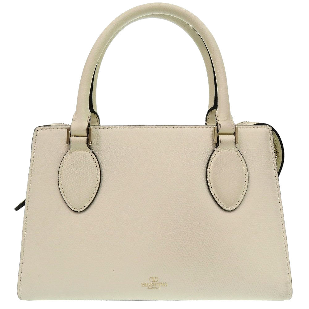 美品 ヴァレンティノ ガラヴァーニ Vスリング 2WAY ハンドバッグ レザー アイボリー 0250【中古】Valentino Garavani