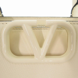 美品 ヴァレンティノ ガラヴァーニ Vスリング 2WAY ハンドバッグ レザー アイボリー 0250【中古】Valentino Garavani