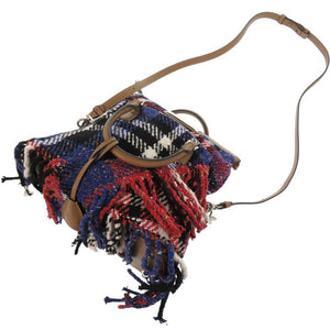 美品 メゾン マルジェラ 5AC バッグ チェック柄 フリンジ ショルダーバッグ ハンドバッグ S61WD0021 レザー マルチカラー 0268【中古】Maison Margiela