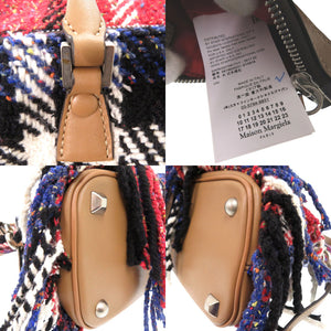 美品 メゾン マルジェラ 5AC バッグ チェック柄 フリンジ ショルダーバッグ ハンドバッグ S61WD0021 レザー マルチカラー 0268【中古】Maison Margiela