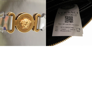 新品同様 ヴェルサーチ メデューサ ビギー スモール ショルダーバッグ Biggie 2WAY クラッチバッグ レザー シルバー 0294【中古】VERSACE