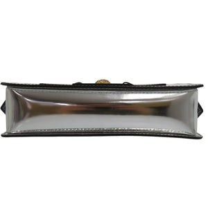 新品同様 ヴェルサーチ メデューサ ビギー スモール ショルダーバッグ Biggie 2WAY クラッチバッグ レザー シルバー 0294【中古】VERSACE