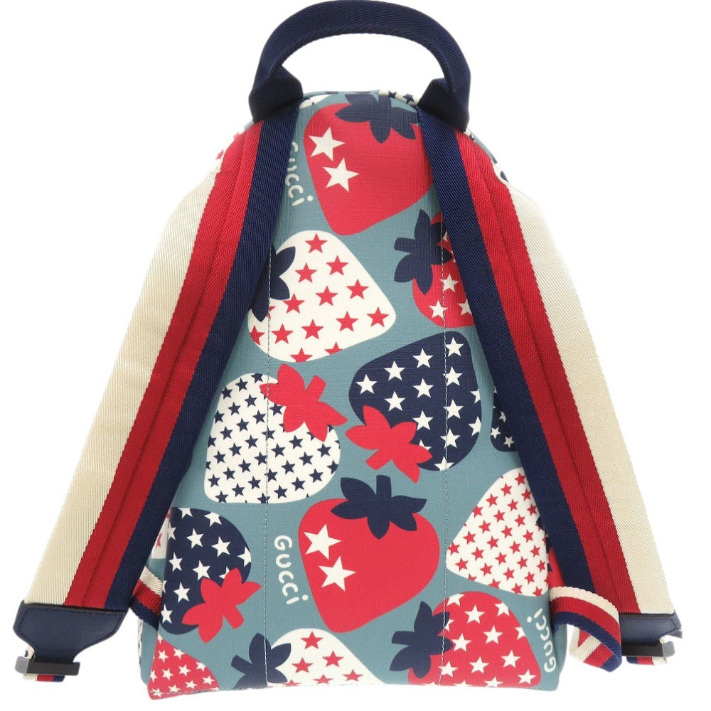 新品同様 グッチ チルドレンズ ストロベリー スター プリント バックパック 271327 リュック デイパック ナイロンキャンバス 0312【中古】GUCCI