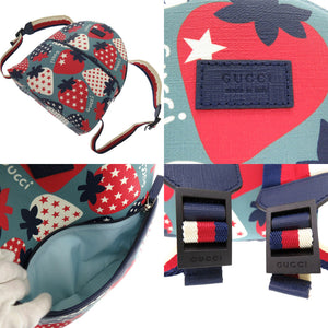 新品同様 グッチ チルドレンズ ストロベリー スター プリント バックパック 271327 リュック デイパック ナイロンキャンバス 0312【中古】GUCCI