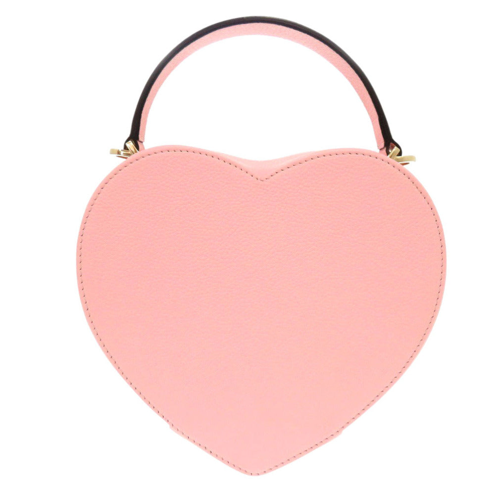新品同様 ボナベンチュラ アリア ハートバッグ シュリンクレザー サクラピンク 2wayハンドバッグ 0315【中古】BONAVENTURA