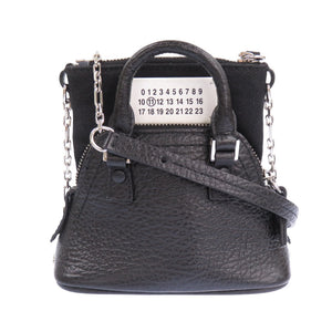 美品 メゾン マルジェラ
 5AC クラシックベイビー SB3WG0025 ショルダーバッグ
 レザー ブラック 0329
【中古】Maison Margiela レディース