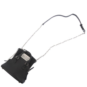 美品 メゾン マルジェラ
 5AC クラシックベイビー SB3WG0025 ショルダーバッグ
 レザー ブラック 0329
【中古】Maison Margiela レディース