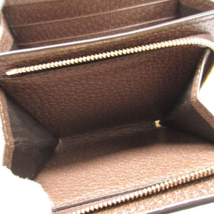 未使用 グッチ シェリー オフィディア 598662 GGスプリーム レザー ベージュ ブラウン 茶 2つ折り財布 財布 0339 GUCCI