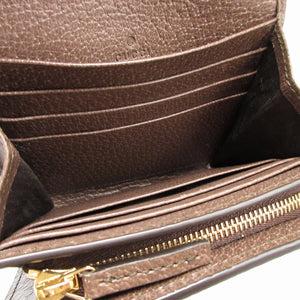 未使用 グッチ シェリー オフィディア 598662 GGスプリーム レザー ベージュ ブラウン 茶 2つ折り財布 財布 0339 GUCCI