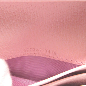 新品同様 グッチ フローラ 577347 コンパクトウォレット キャンバス レザー ピンク 2つ折り財布 財布 0341【中古】GUCCI