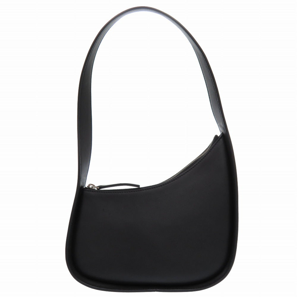 新品同様 ザ ロウ ハーフムーン レザー ブラック ハンドバッグ 黒 0378 【中古】 THE ROW