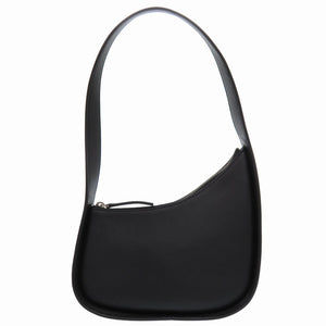 新品同様 ザ ロウ ハーフムーン レザー ブラック ハンドバッグ 黒 0378 【中古】 THE ROW