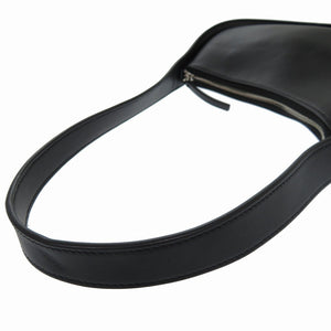 新品同様 ザ ロウ ハーフムーン レザー ブラック ハンドバッグ 黒 0378 【中古】 THE ROW