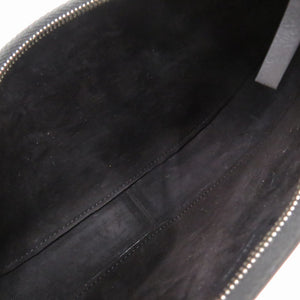 新品同様 ザ ロウ ハーフムーン レザー ブラック ハンドバッグ 黒 0378 【中古】 THE ROW