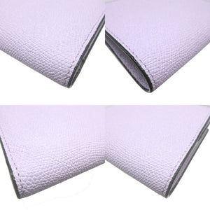 未使用 ヴァレクストラ SGNL0008028 レザー パープル 紫 2つ折り財布 財布 0393【中古】Valextra