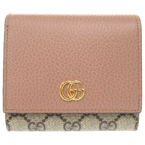 未使用 グッチ GGマーモント GGスプリーム 598587 コンパクトウォレット 二つ折り財布 財布 0394【中古】GUCCI