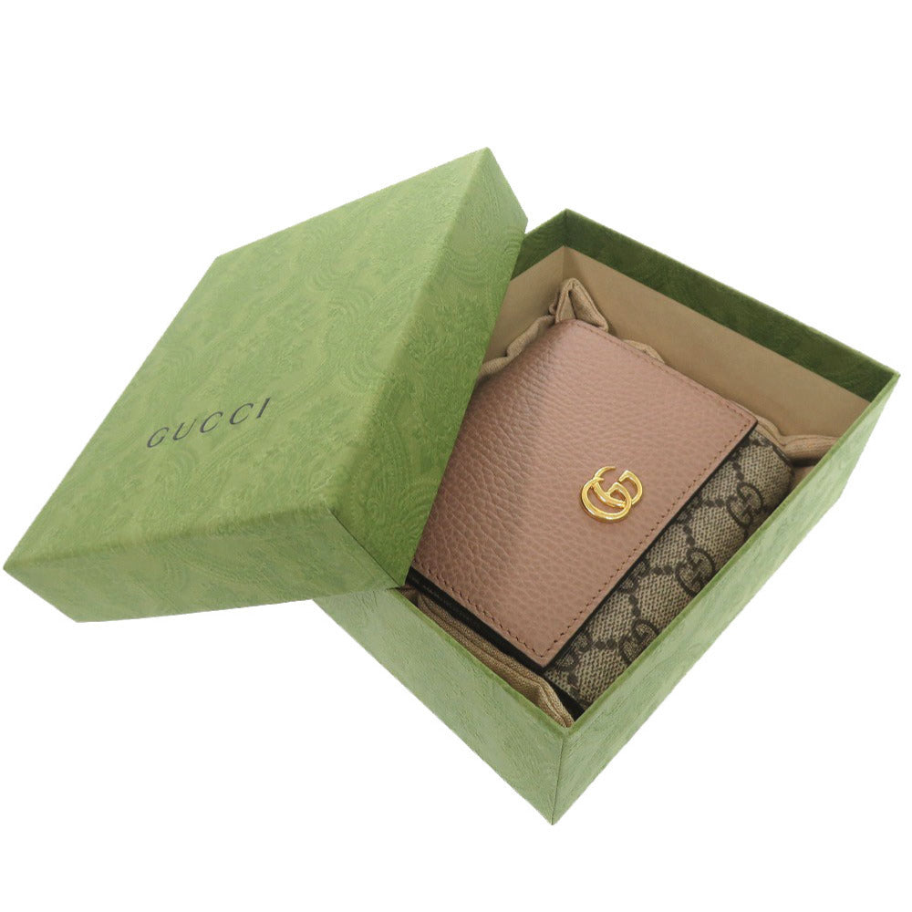 未使用 グッチ GGマーモント GGスプリーム 598587 コンパクトウォレット 二つ折り財布 財布 0394【中古】GUCCI