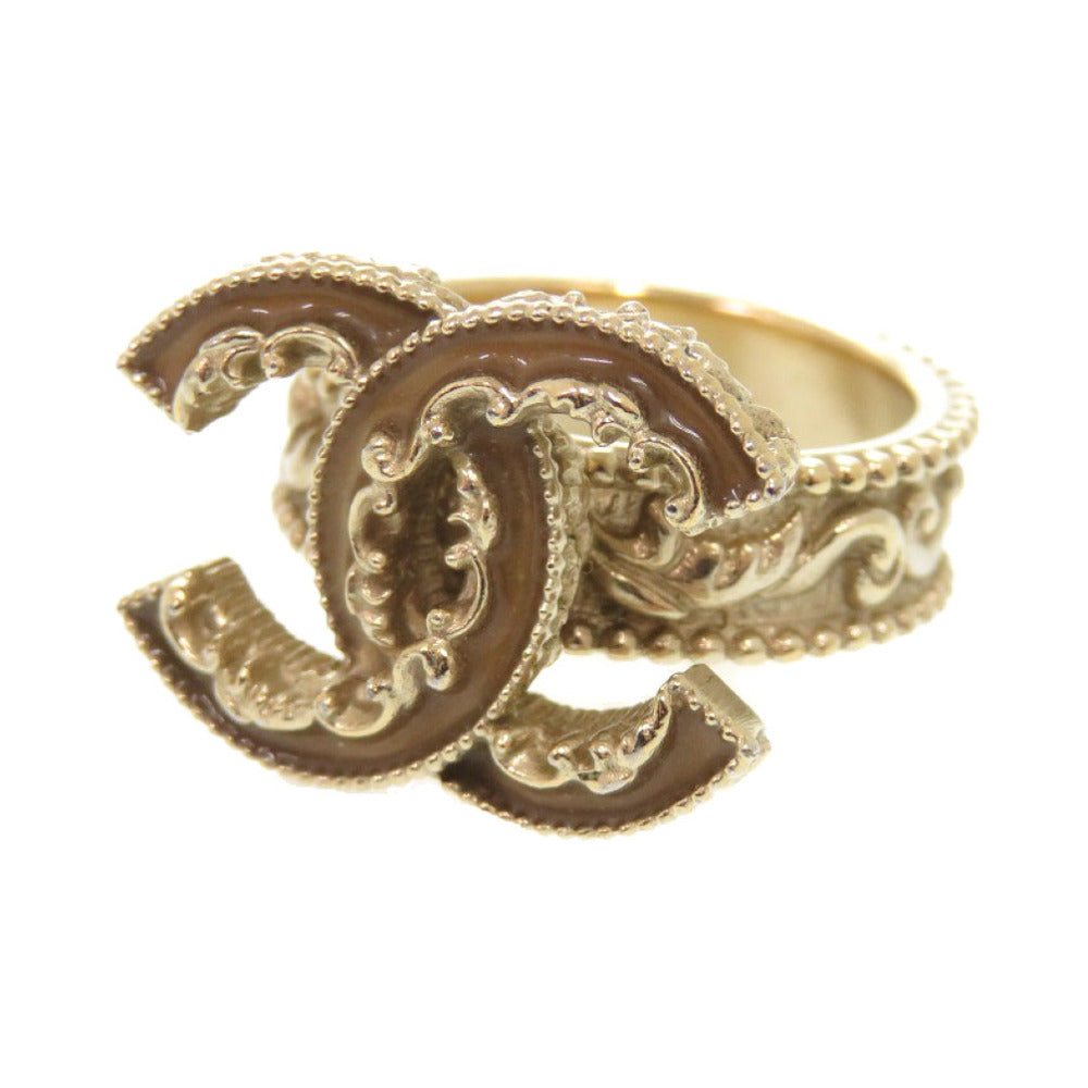 美品 シャネル ココマーク メタル 約11号 ゴールド リング 指輪 0415【中古】CHANEL