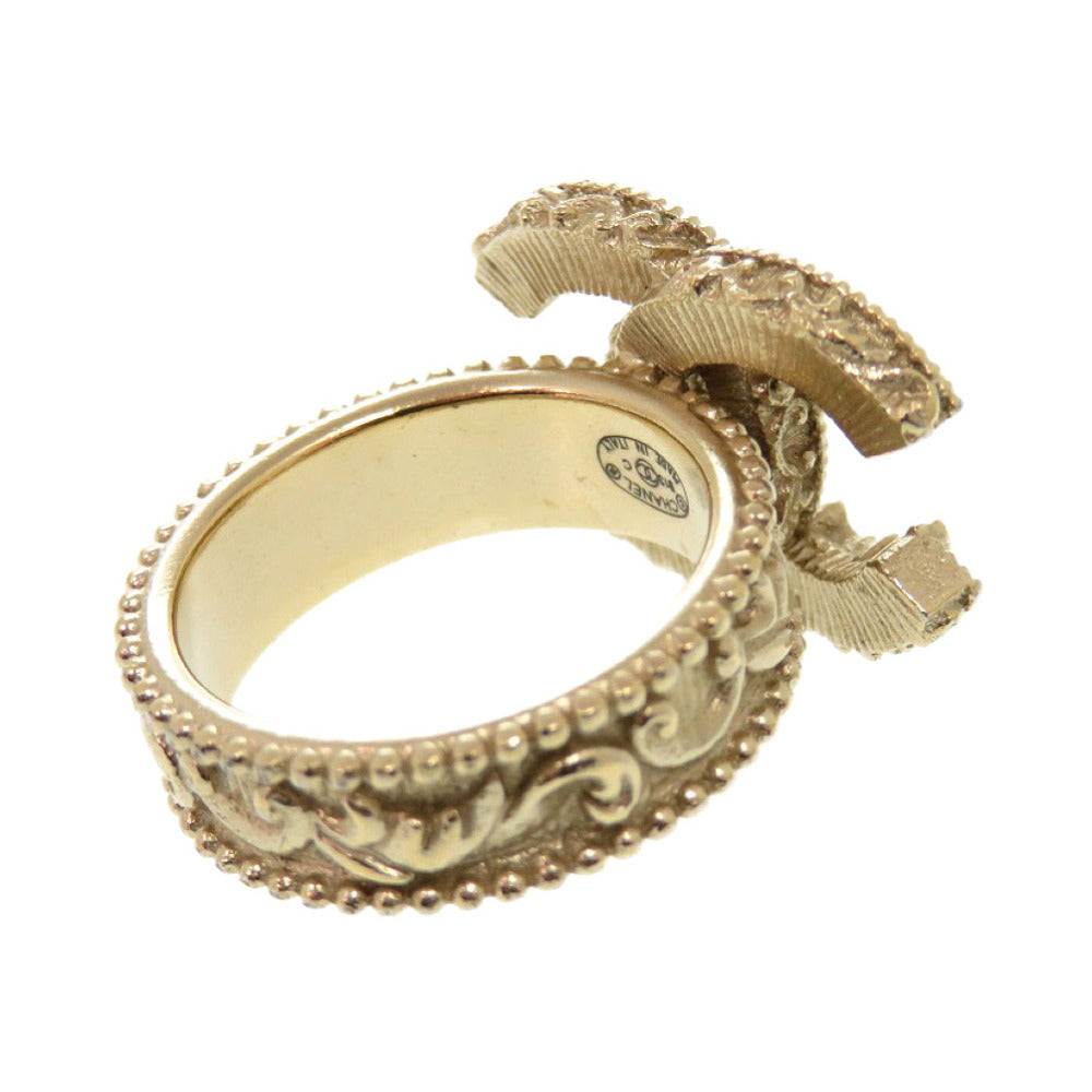 美品 シャネル ココマーク メタル 約11号 ゴールド リング 指輪 0415【中古】CHANEL