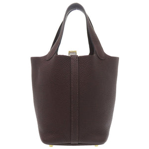 新品同様 エルメス ピコタンロックPM トリヨンクレマンス ルージュセリエ Z刻印(2021年製) ハンドバッグ 茶 0450 【中古】 HERMES