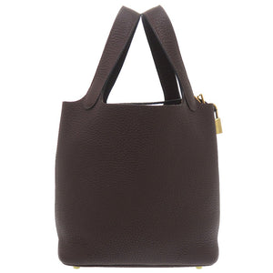 新品同様 エルメス ピコタンロックPM トリヨンクレマンス ルージュセリエ Z刻印(2021年製) ハンドバッグ 茶 0450 【中古】 HERMES