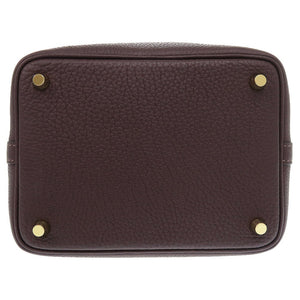 新品同様 エルメス ピコタンロックPM トリヨンクレマンス ルージュセリエ Z刻印(2021年製) ハンドバッグ 茶 0450 【中古】 HERMES