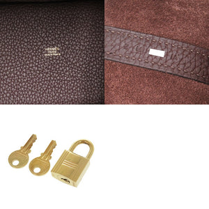 新品同様 エルメス ピコタンロックPM トリヨンクレマンス ルージュセリエ Z刻印(2021年製) ハンドバッグ 茶 0450 【中古】 HERMES