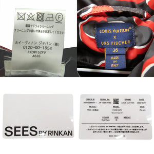 未使用品 ルイ ヴィトン ウルス フィッシャー URS FISCHER タフテッドモノグラム ダウンジャケット レッド レディース LV 0460【中古】LOUIS VUITTON