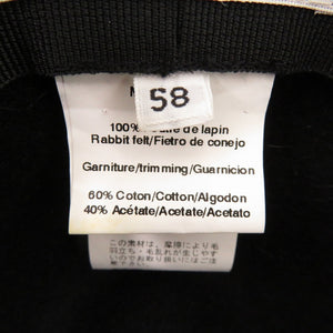 美品 エルメス ウール ハット 58サイズ 黒 帽子 ブラック 0477【中古】HERMES