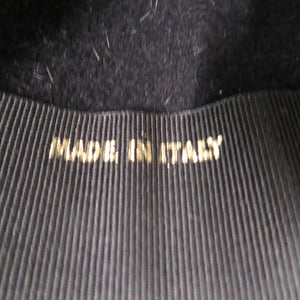 美品 エルメス ウール ハット 58サイズ 黒 帽子 ブラック 0477【中古】HERMES