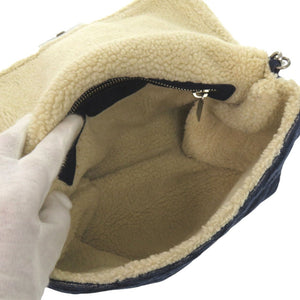 美品 ステラマッカートニー キルティングデニム フェイクシアリング 2WAY チェーンショルダーバッグ ムートン ボア 391924 W9858 F16 495151 01 コットン ネイビー 0501【中古】Stella McCartney