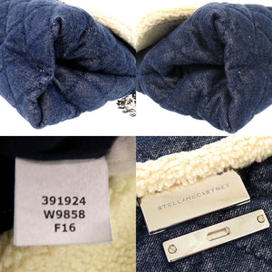 美品 ステラマッカートニー キルティングデニム フェイクシアリング 2WAY チェーンショルダーバッグ ムートン ボア 391924 W9858 F16 495151 01 コットン ネイビー 0501【中古】Stella McCartney