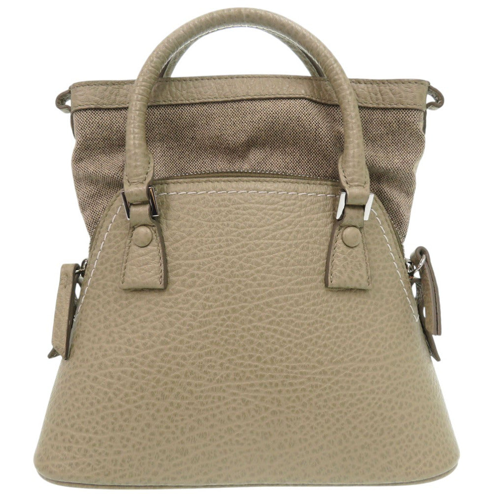 新品同様 メゾン マルジェラ 5AC マイクロ 2WAY ショルダーバッグ  S56WD0081 レザー カーキ 0502【中古】Maison Margiela