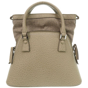 新品同様 メゾン マルジェラ 5AC マイクロ 2WAY ショルダーバッグ  S56WD0081 レザー カーキ 0502【中古】Maison Margiela