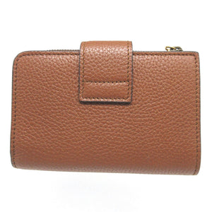 新品同様 グッチ ダブルG バンブー 739498 ミディアムウォレット レザー ブラウン 茶 2つ折り財布 財布 0504【中古】GUCCI