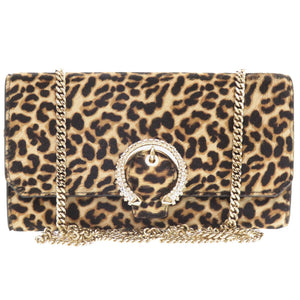 新品同様 ジミーチュウ マデリン ハラコ/ストーン レオパード柄 ブラウン チェーンショルダーバッグ 0506【中古】JIMMY CHOO