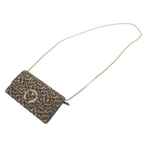 新品同様 ジミーチュウ マデリン ハラコ/ストーン レオパード柄 ブラウン チェーンショルダーバッグ 0506【中古】JIMMY CHOO