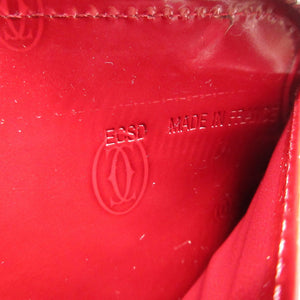 美品 カルティエ ハッピーバースデー L3001283 パテントレザー ボルドー ラウンドファスナー長財布 財布 0508【中古】Cartier