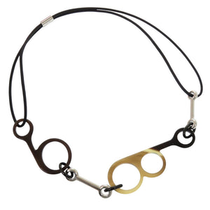 美品 エルメス ラプソディー バッファローホーン/スイフト ブラウン ネックレス アクセサリー 0512【中古】HERMES