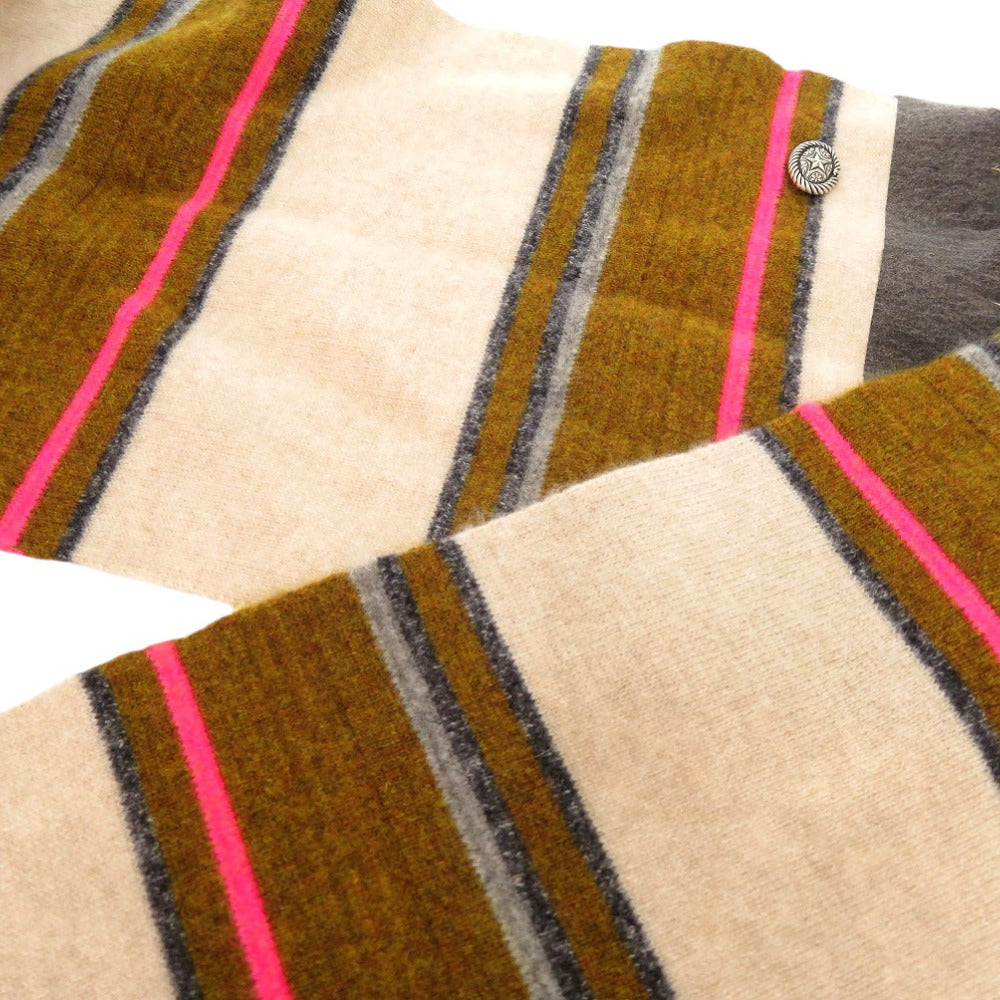 未使用品 シャネル ボーダー 装飾付き カシミヤ マフラー マルチカラー 0513【中古】CHANEL