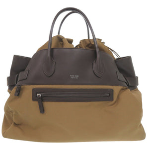 ザ ロウ マルゴー17 インサイドアウト W1318 レザー/キャンバス ブラウン ハンドバッグ 茶 0518【中古】THE ROW