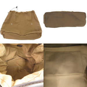 ザ ロウ マルゴー17 インサイドアウト W1318 レザー/キャンバス ブラウン ハンドバッグ 茶 0518【中古】THE ROW