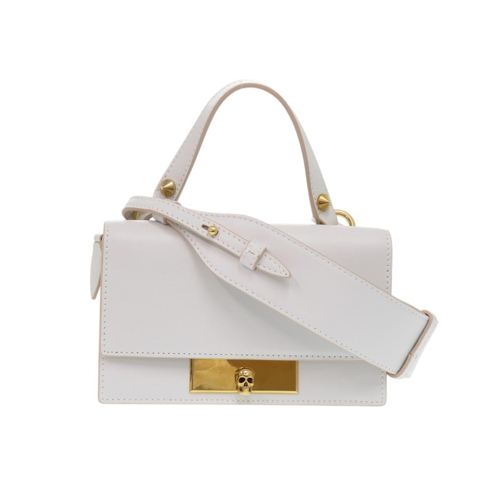 新品同様 アレキサンダーマックイーン スカルロック 2way  628259 レザー ホワイト ショルダーバッグ 白 0519【中古】Alexander McQueen
