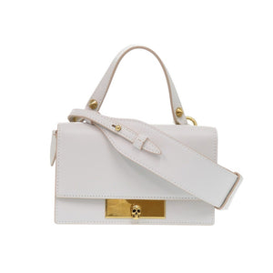 新品同様 アレキサンダーマックイーン スカルロック 2way  628259 レザー ホワイト ショルダーバッグ 白 0519【中古】Alexander McQueen