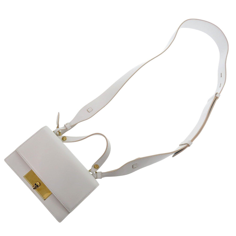 新品同様 アレキサンダーマックイーン スカルロック 2way  628259 レザー ホワイト ショルダーバッグ 白 0519【中古】Alexander McQueen
