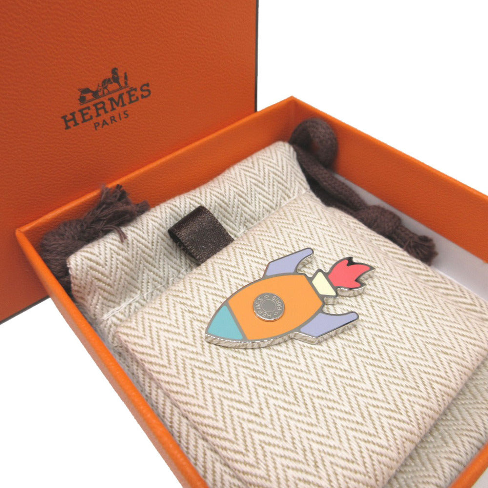 新品同様 エルメス スペースH メタル マルチカラー オレンジ セリエ ブローチ ピンバッジ 0523【中古】HERMES