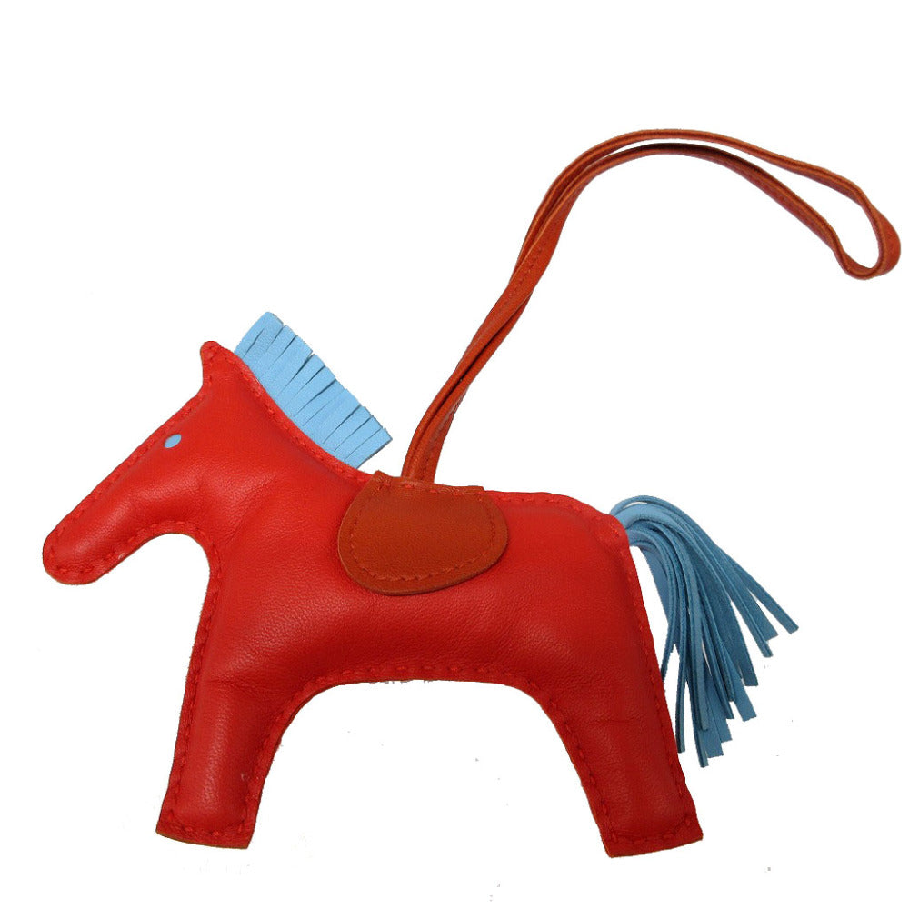 美品 エルメス ロデオチャームMM A刻印(2017年製) アニューミロ カプシーヌ カーネリアン セレステ バッグチャーム キーホルダー 0534【中古】HERMES